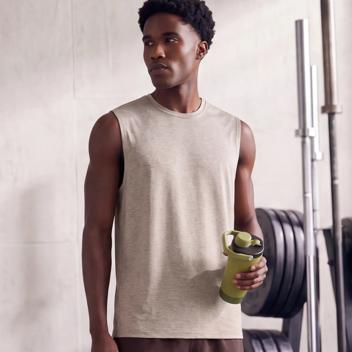 CoolMax Active Tank Top - Smokey Beige Melange
