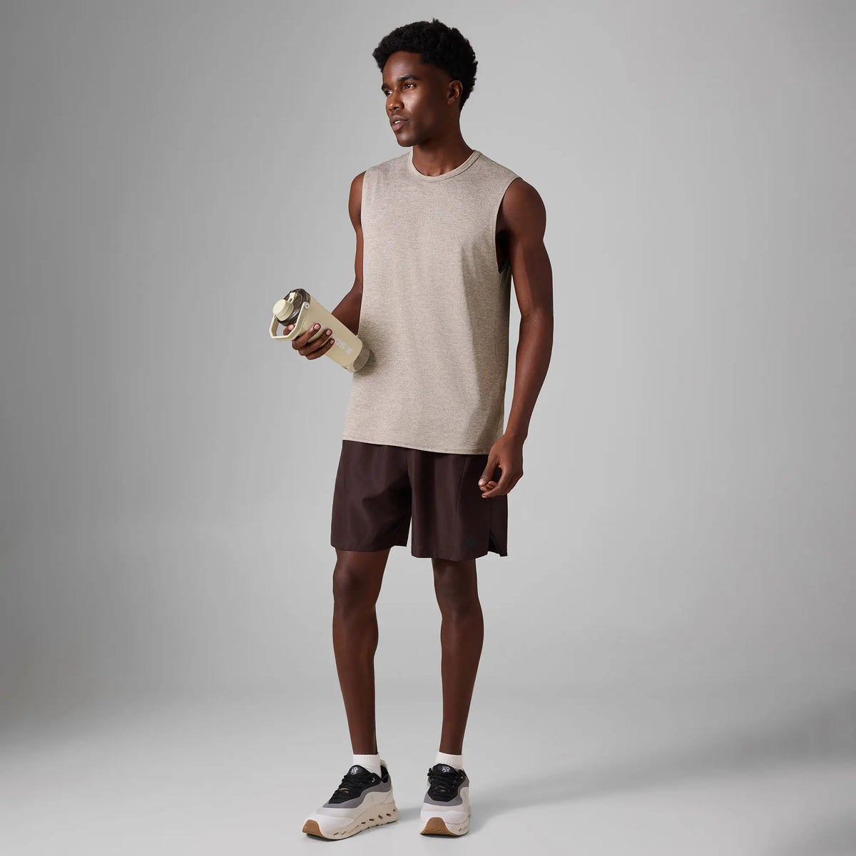 CoolMax Active Tank Top - Smokey Beige Melange