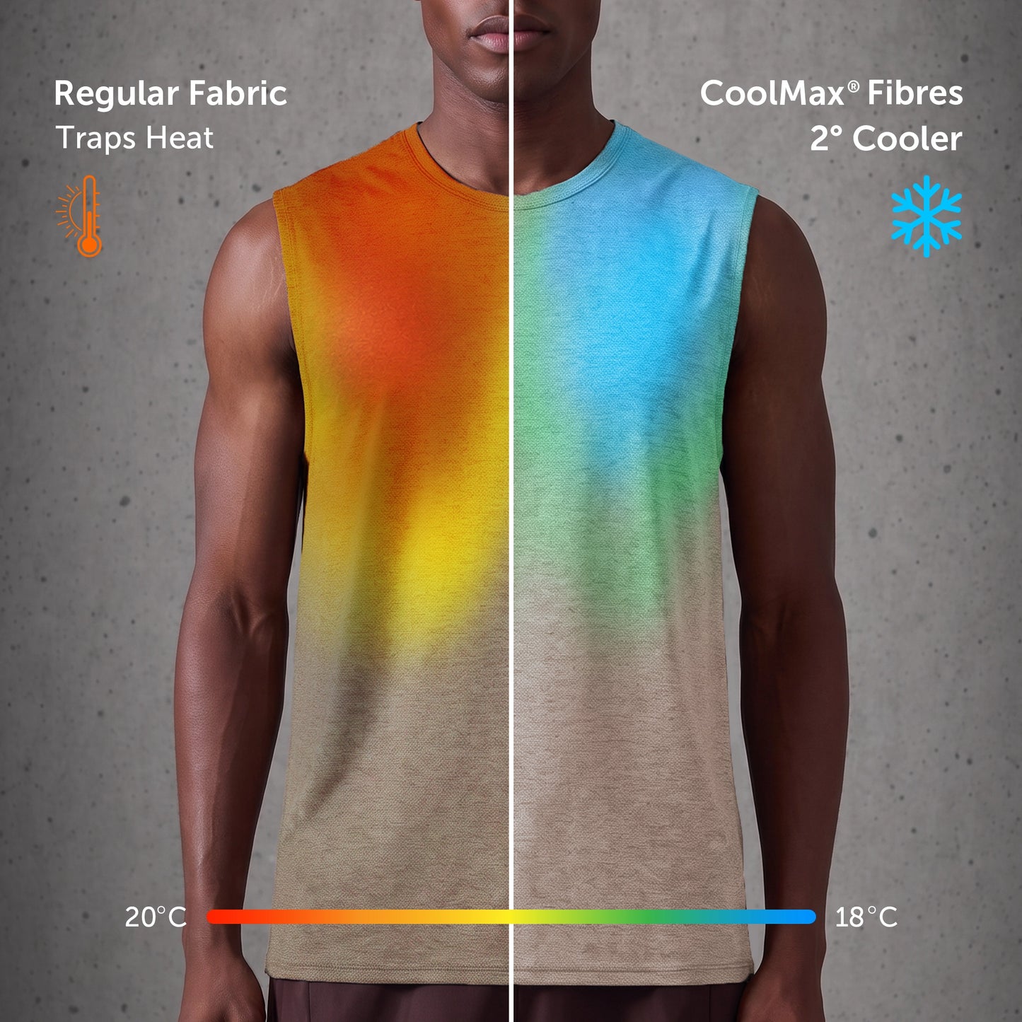 CoolMax Active Tank Top - Smokey Beige Melange