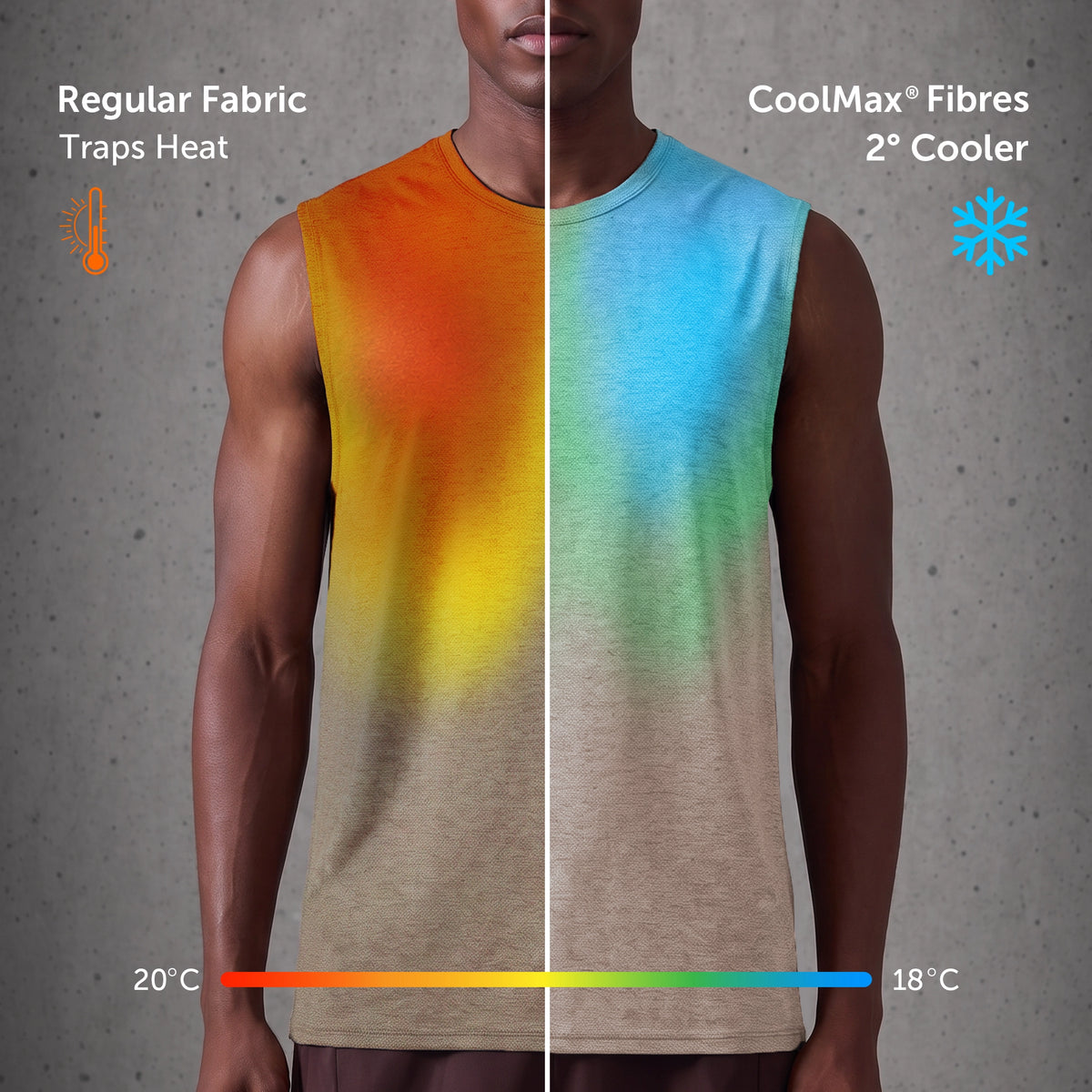 CoolMax Active Tank Top - Smokey Beige Melange
