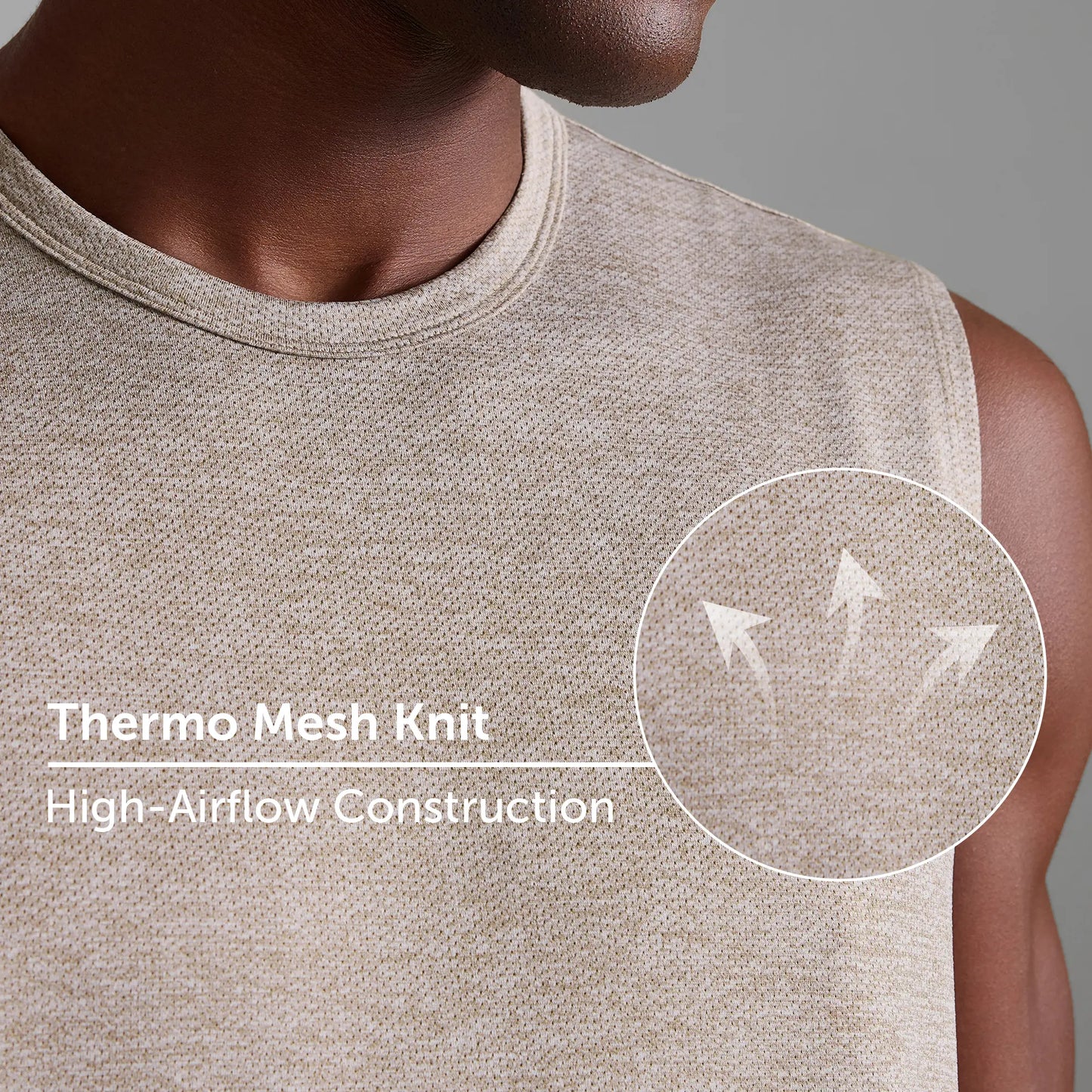 CoolMax Active Tank Top - Smokey Beige Melange