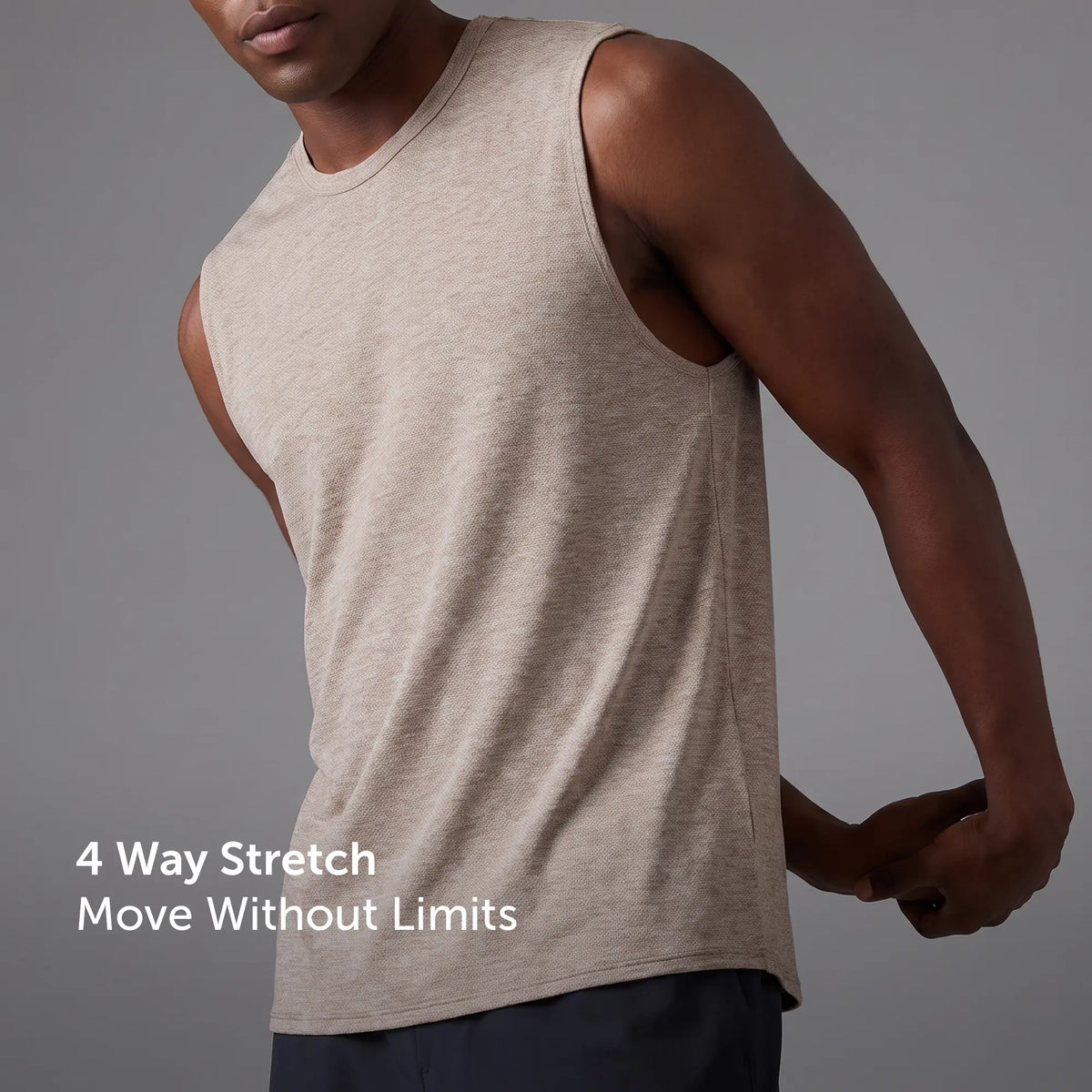 CoolMax Active Tank Top - Smokey Beige Melange