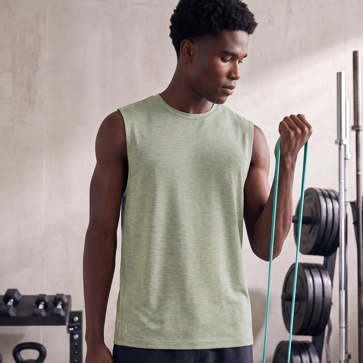 CoolMax Active Tank Top - Sage Green Melange