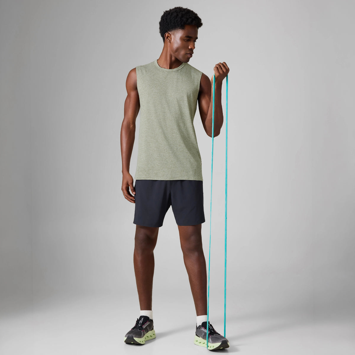 CoolMax Active Tank Top - Sage Green Melange
