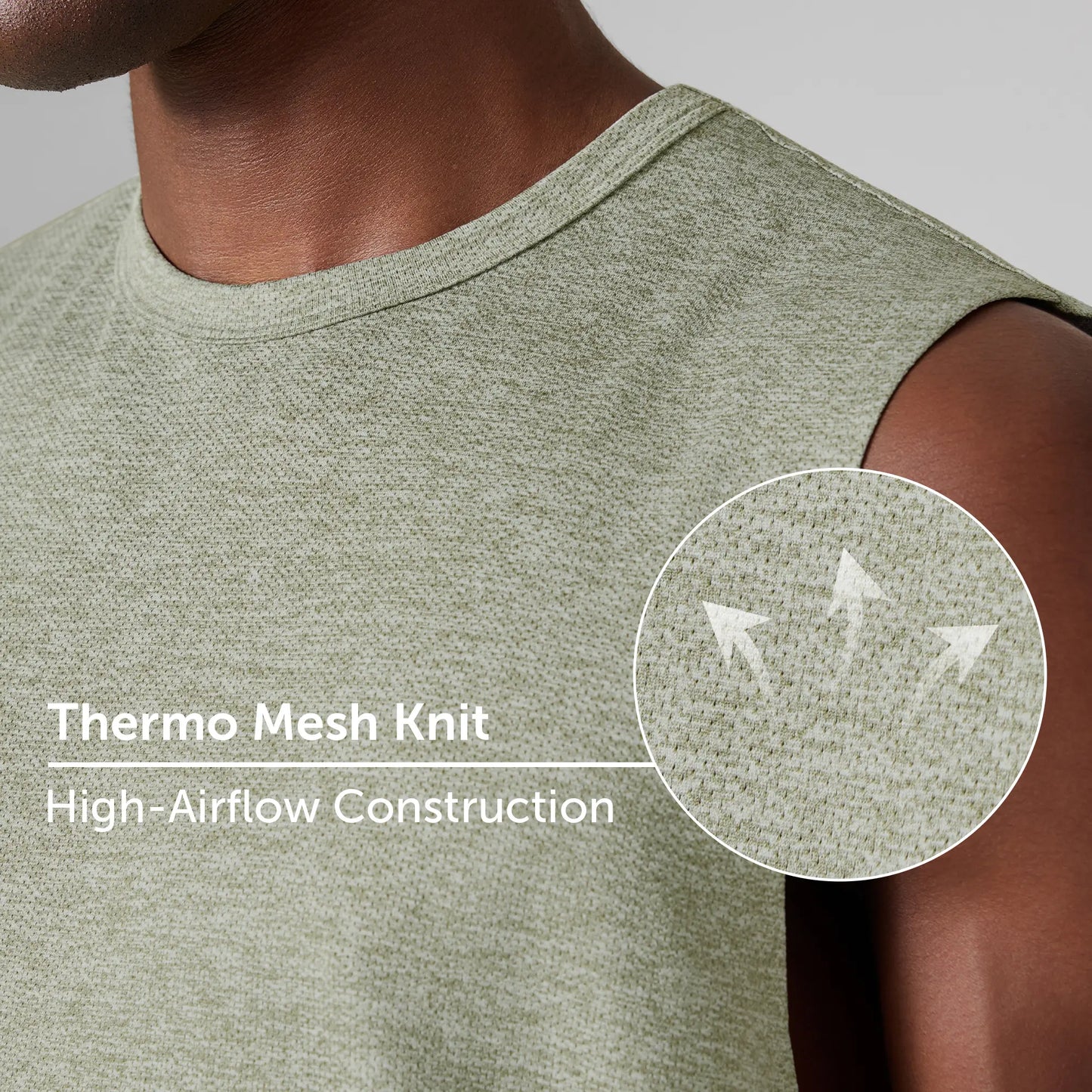 CoolMax Active Tank Top - Sage Green Melange