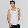 Ace Modal-Cotton Square Neck Vests Polar White Gym Fit