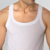 Ace Modal-Cotton Square Neck Vests Polar White Gym Fit