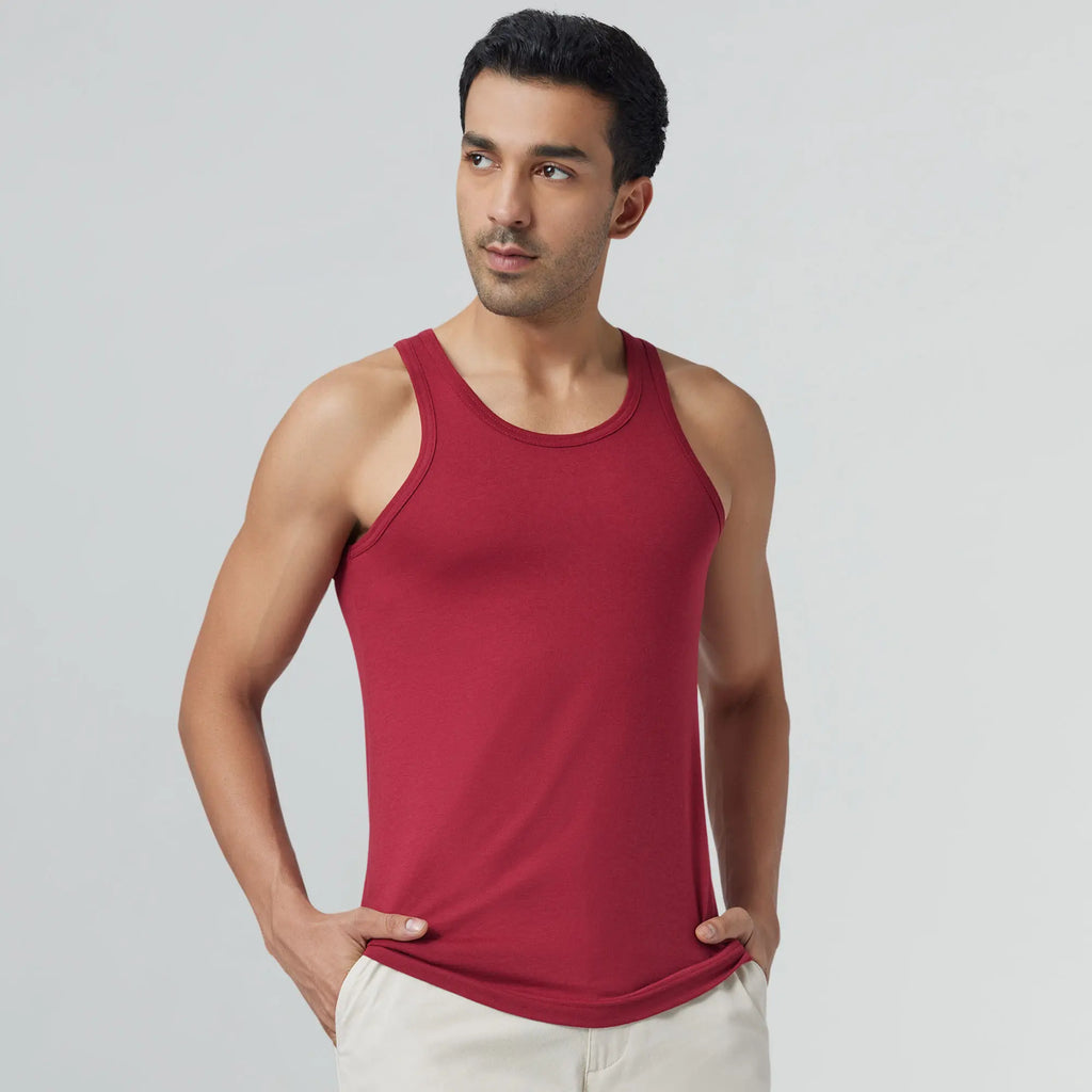 XYXX Men's Vest | Bold Burgundy, Micro Modal Cotton Innerwear, Ace