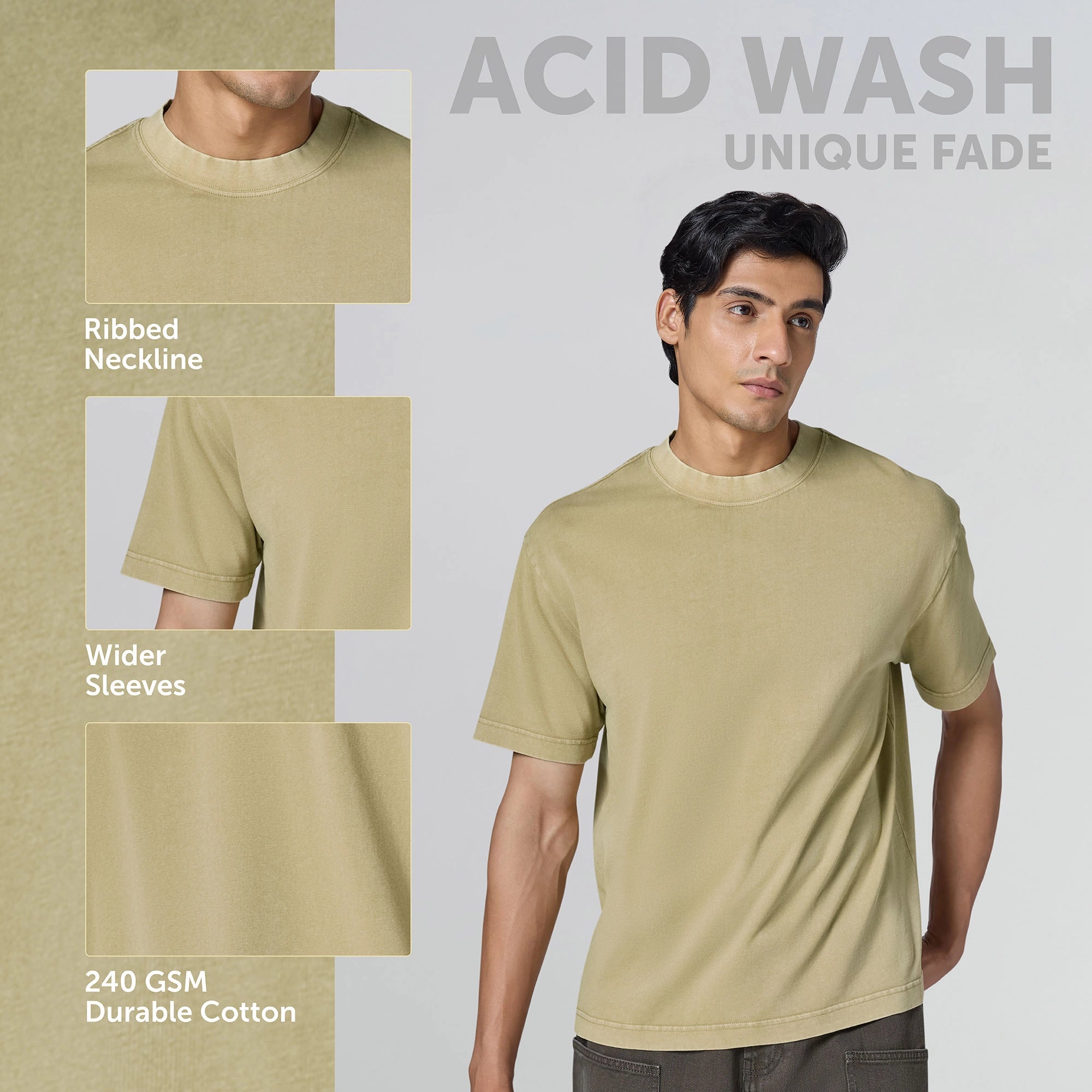Haze Relaxed Fit Washed T-shirt - Camel Brown