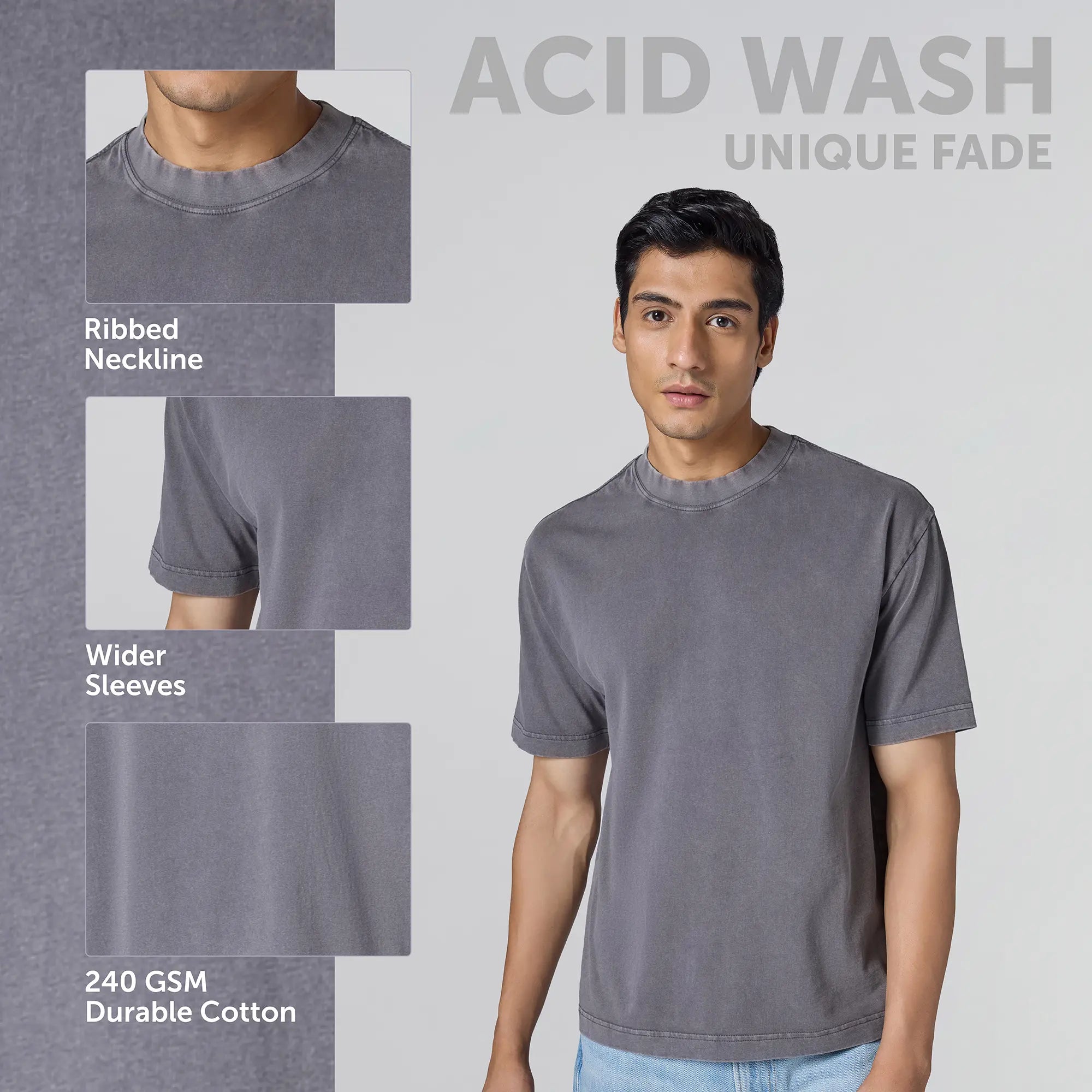 Haze Relaxed Fit Washed T-shirt - Graphite Grey
