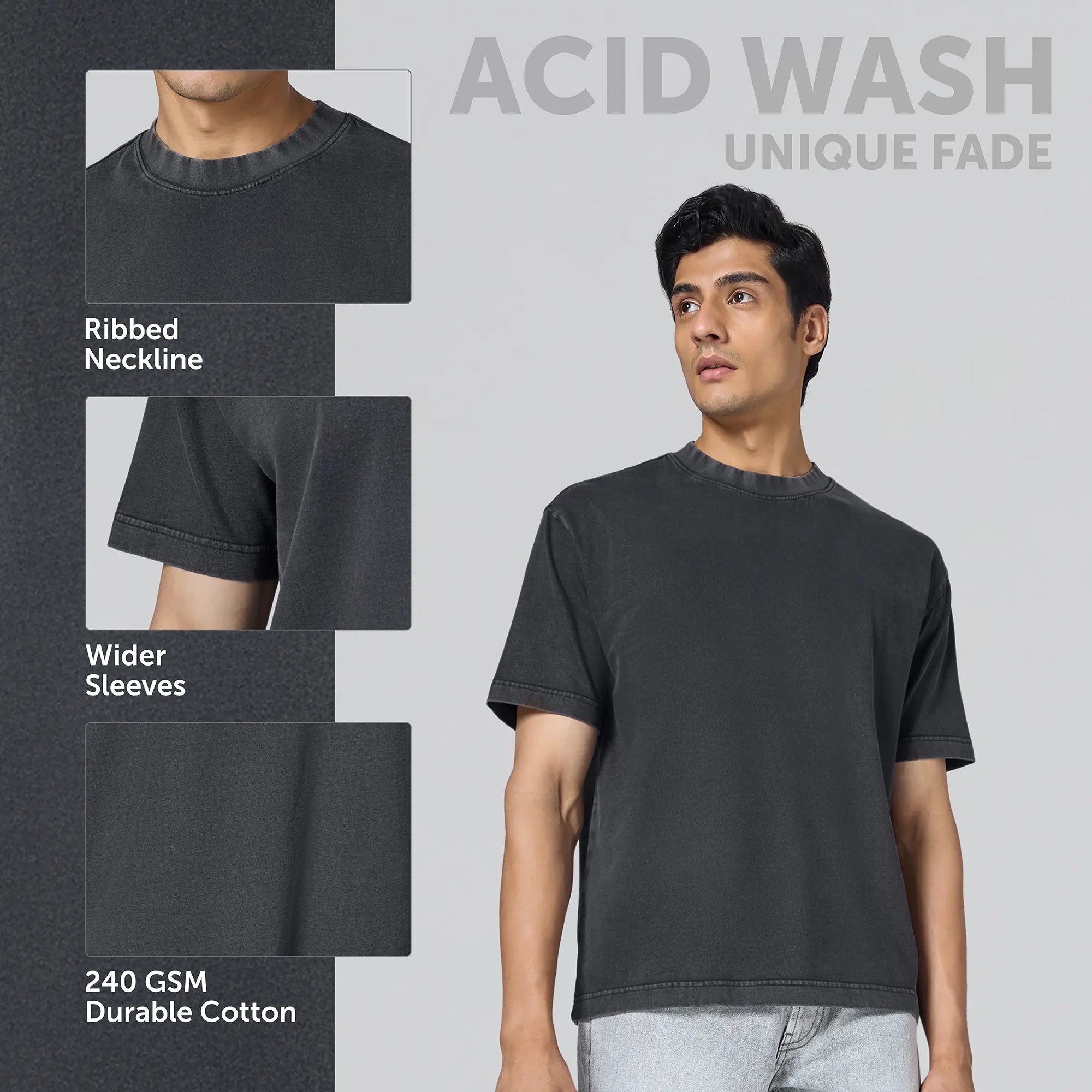 Haze Relaxed Fit Washed T-shirt - Pitch Black