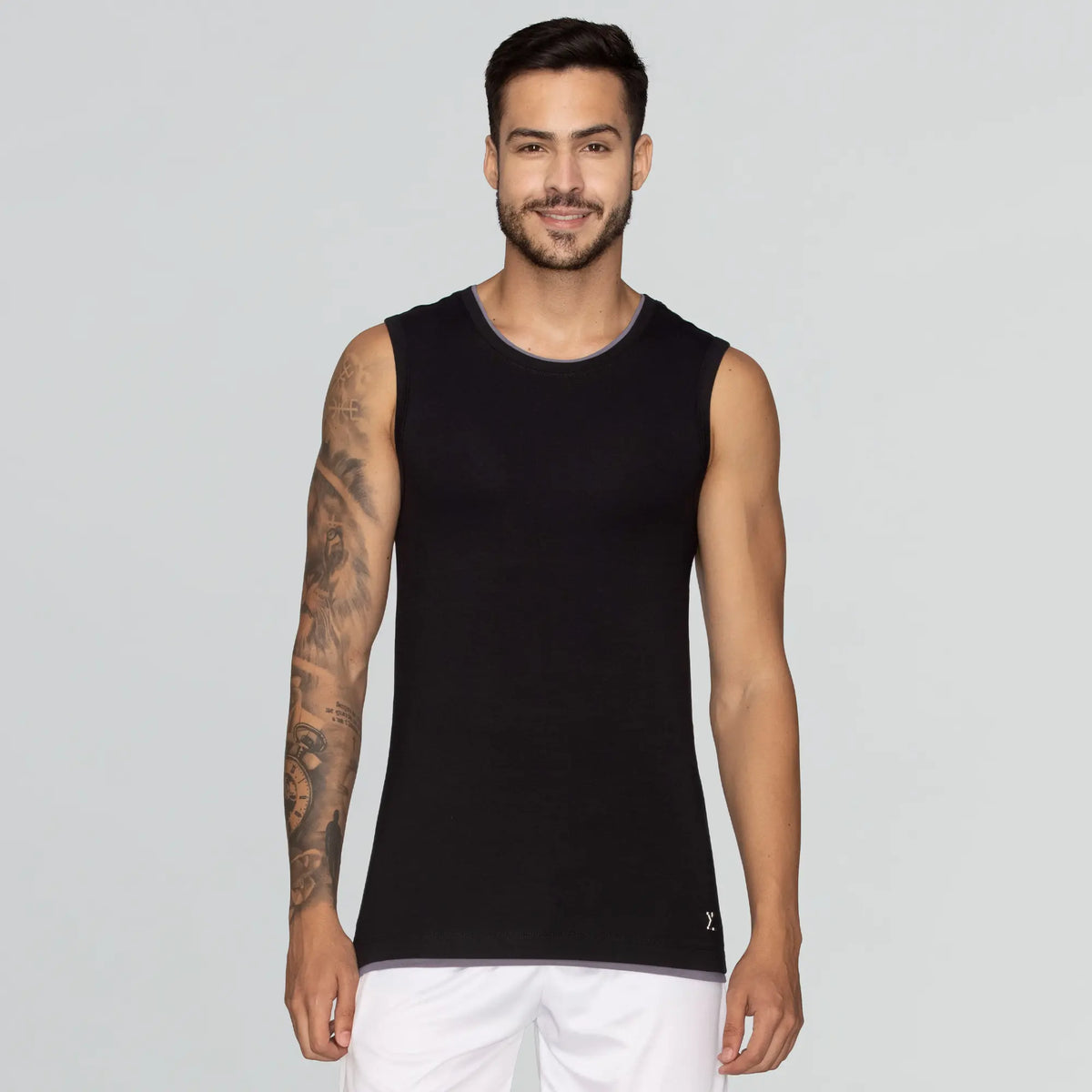 Activo Combed Cotton Gym Vest Black Knight