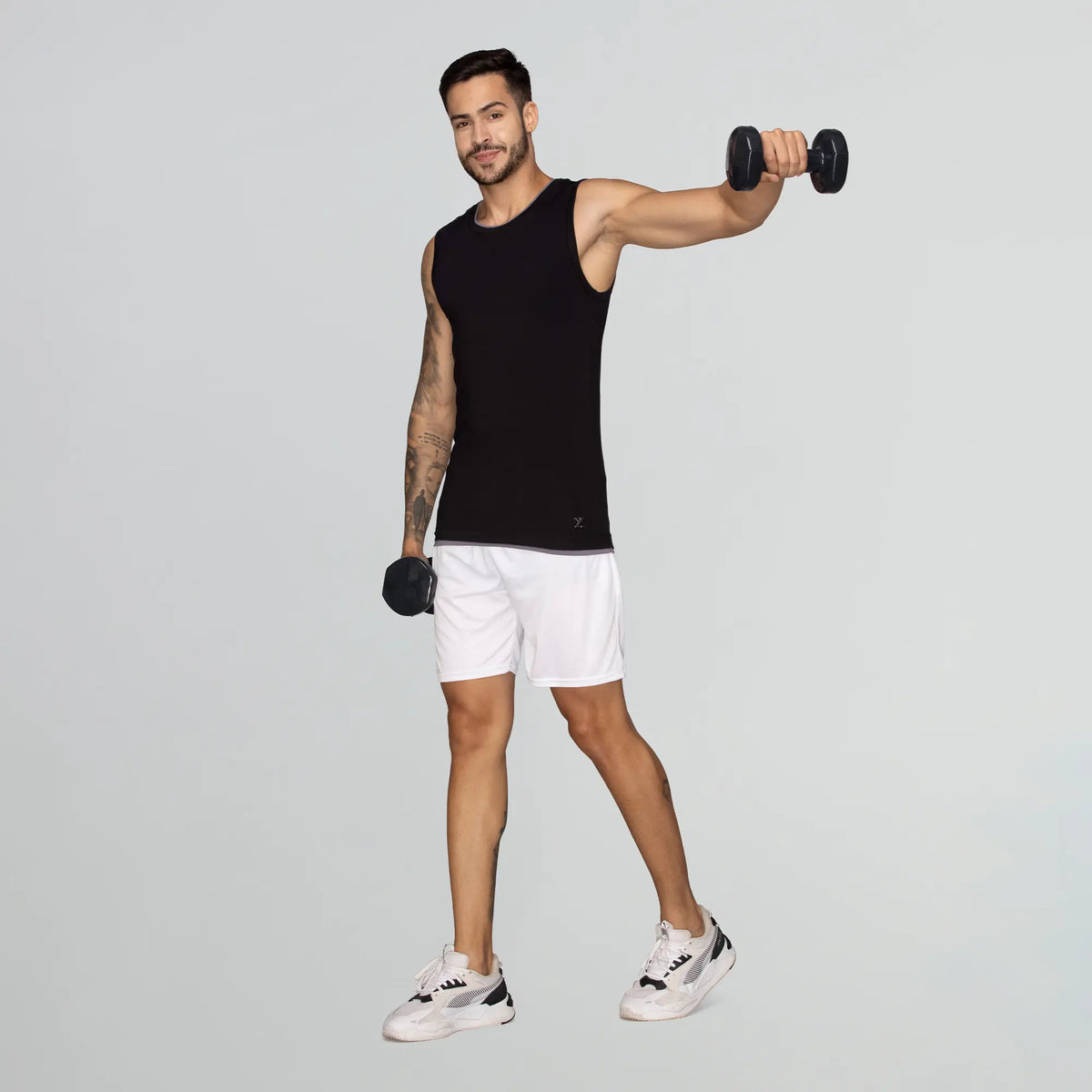Activo Combed Cotton Gym Vest Black Knight