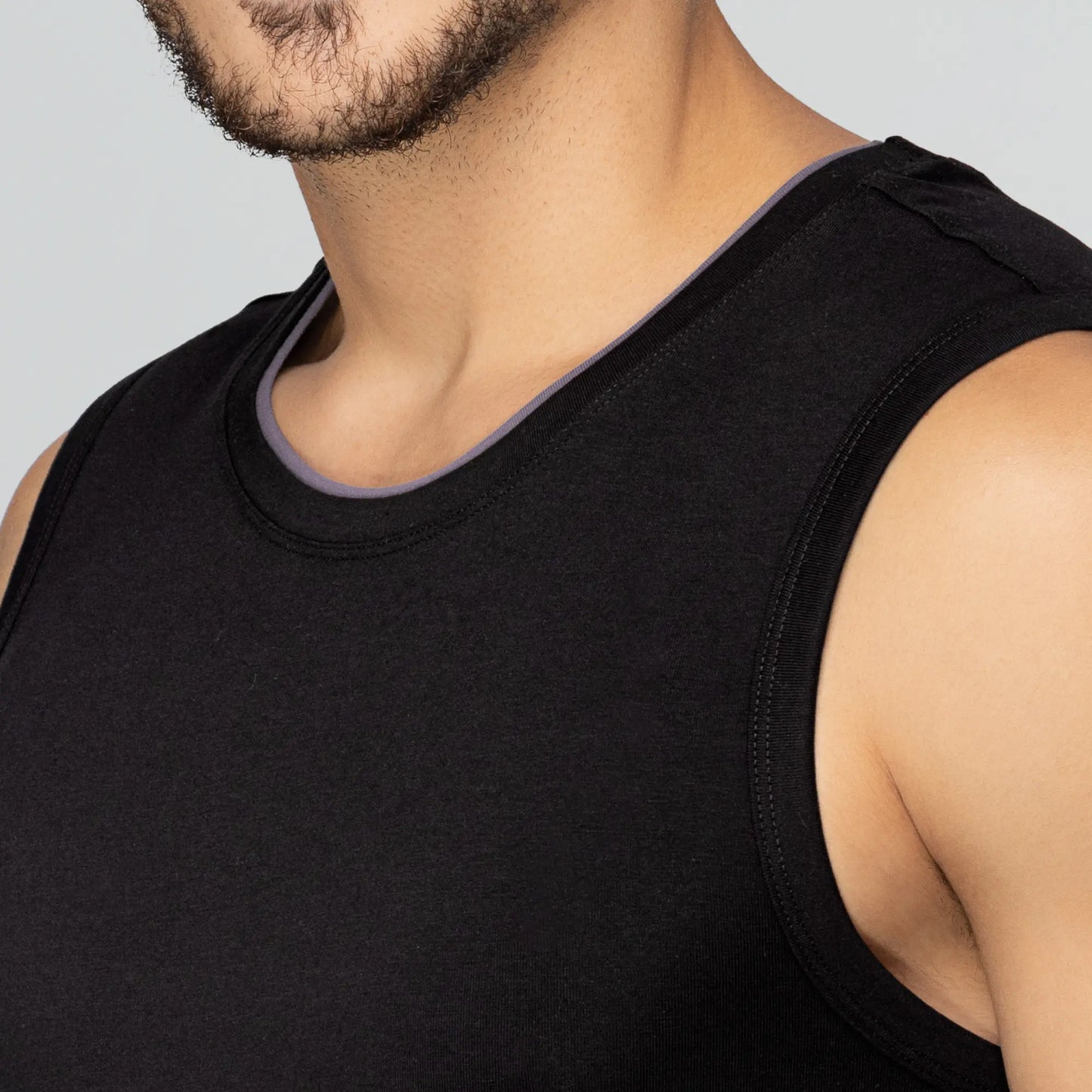 Activo Combed Cotton Gym Vest Black Knight