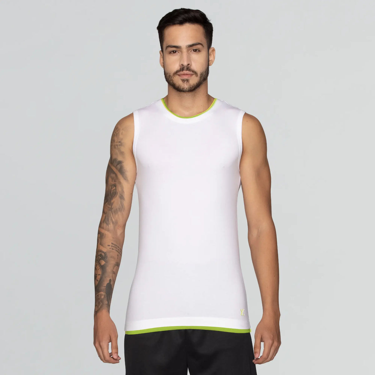 Activo Combed Cotton Gym Vest Polar White