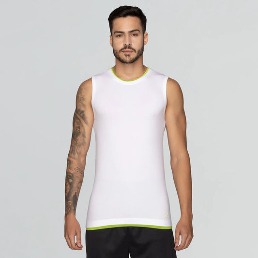 Activo Combed Cotton Gym Vest Polar White