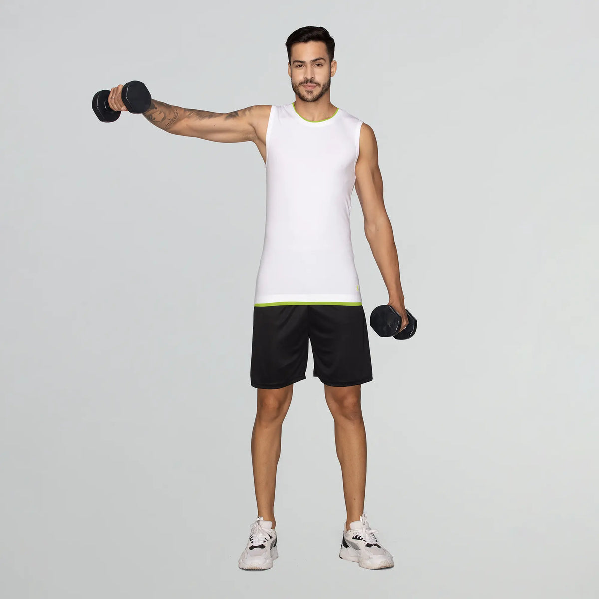 Activo Combed Cotton Gym Vest Polar White
