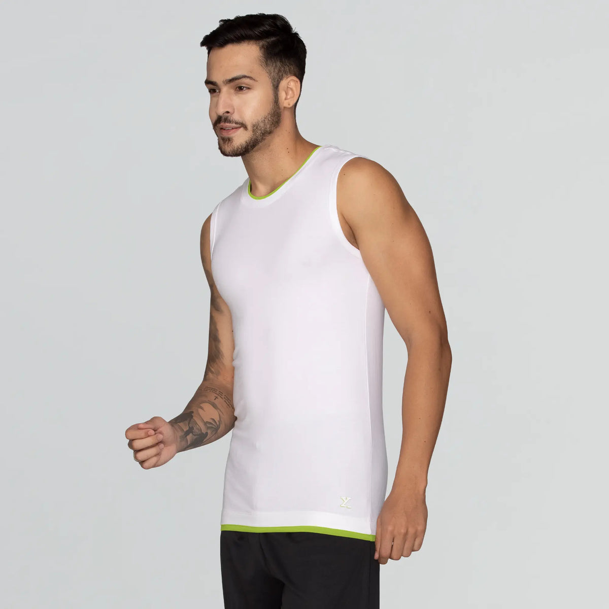 Activo Combed Cotton Gym Vest Polar White