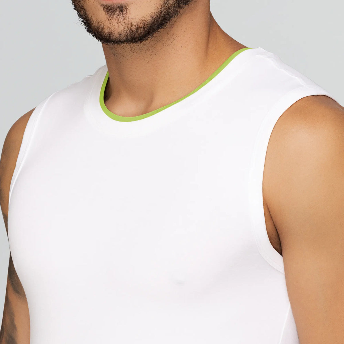 Activo Combed Cotton Gym Vest Polar White