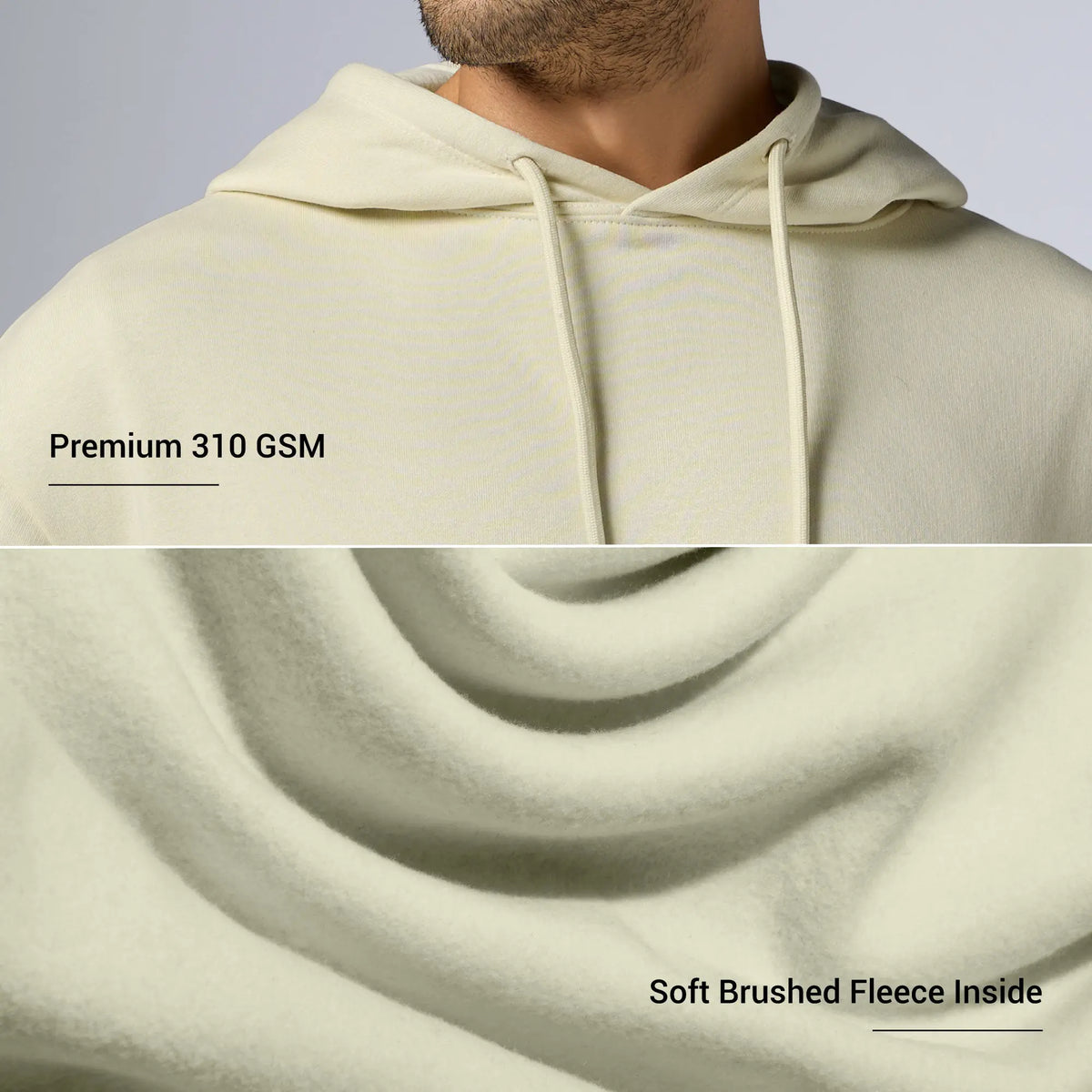 Pulse French Terry Cotton Blend Hoodies Almond White - XYXX Crew