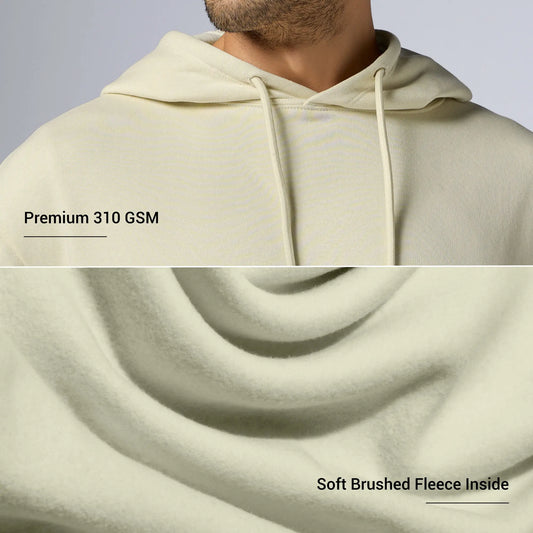 Pulse French Terry Cotton Blend Hoodies Almond White - XYXX Crew