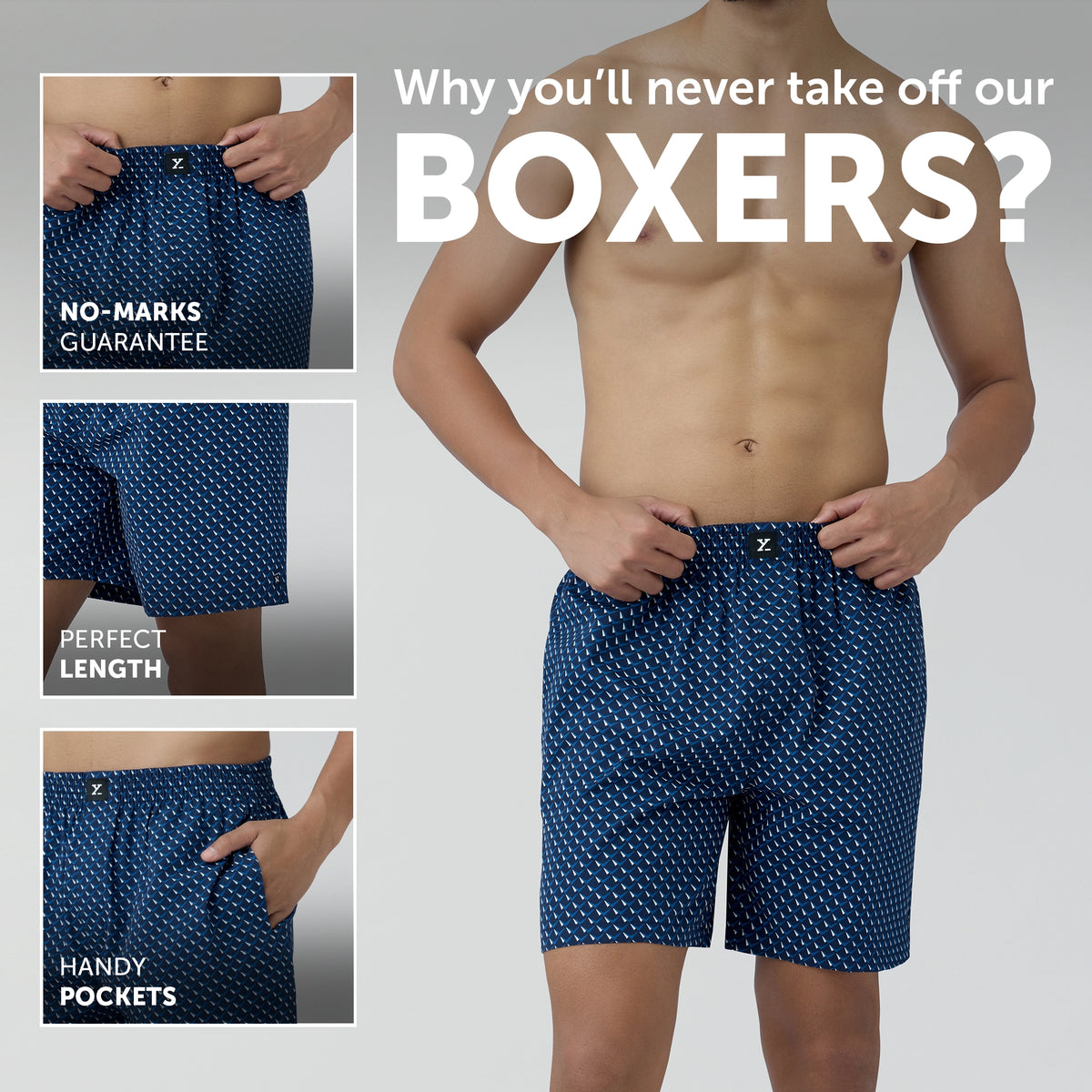 Astor Combed Cotton Boxer Shorts Arrow Blue