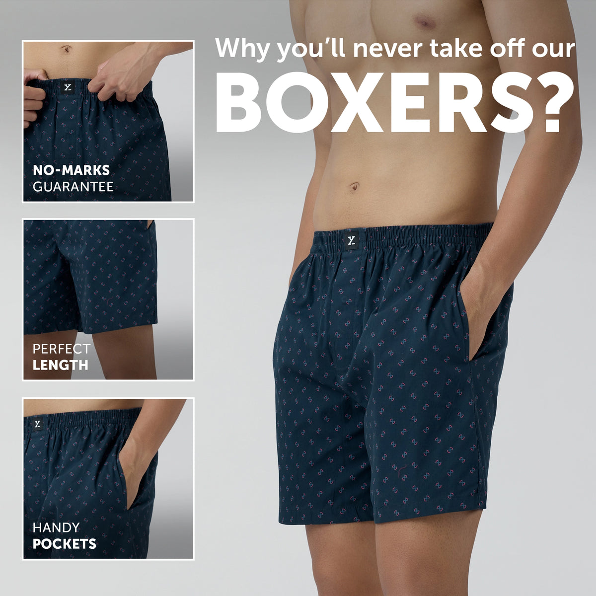 Astor Combed Cotton Boxer Shorts Infinity Blue