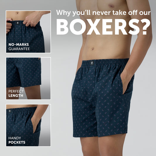 Astor Combed Cotton Boxer Shorts Infinity Blue