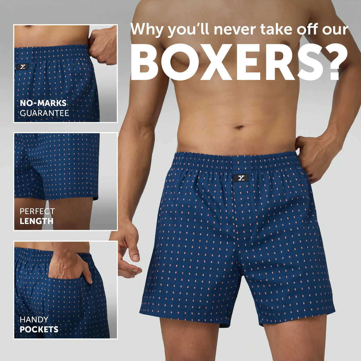 Astor Lounge Inner Boxers Blocks Blue - XYXX Crew