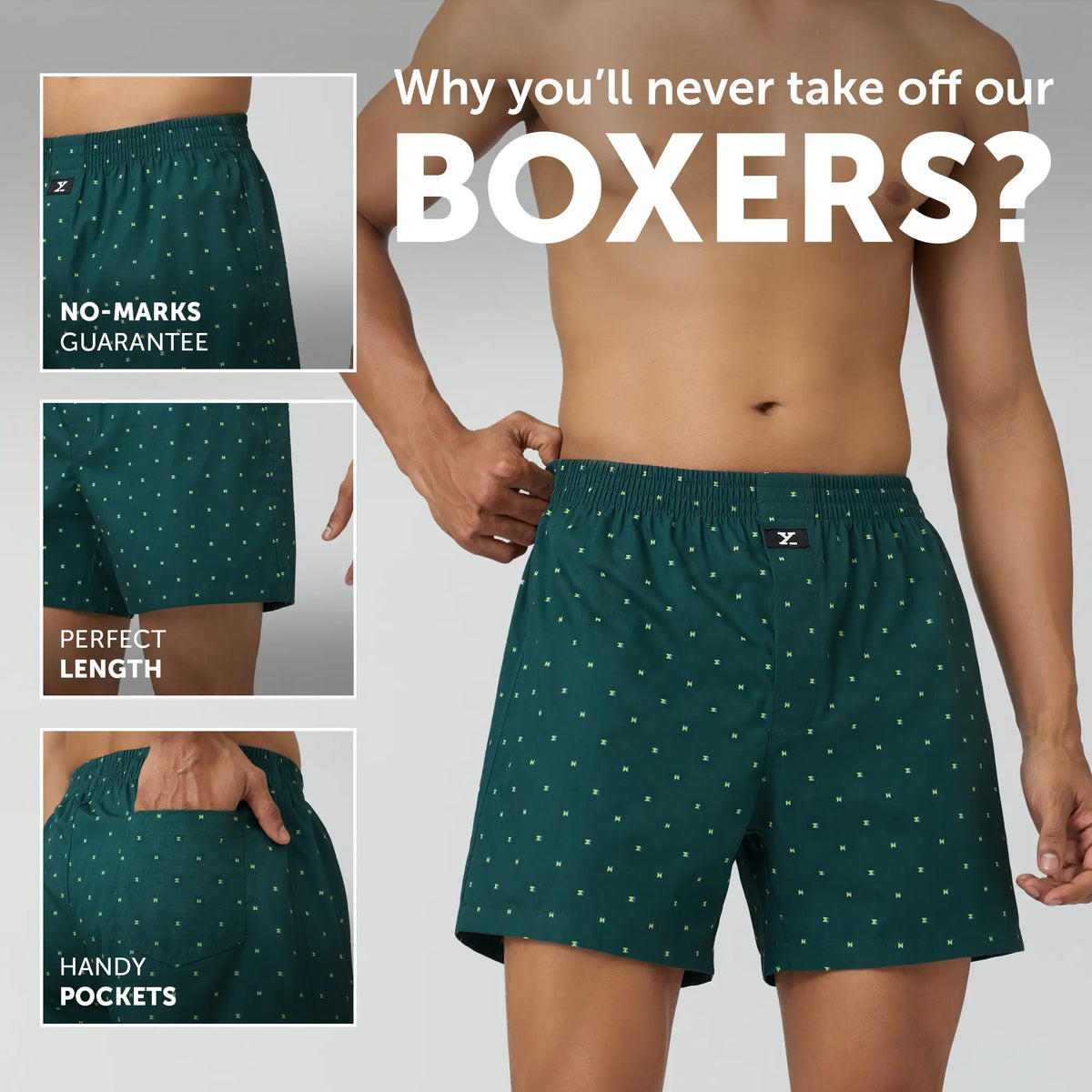 Astor Lounge Inner Boxers Chrono Green - XYXX Crew