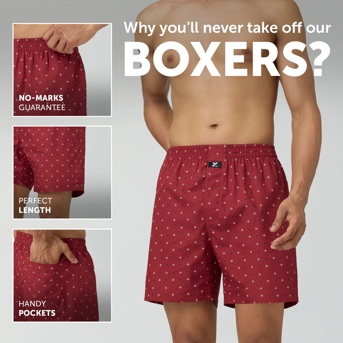 Astor Lounge Inner Boxers Starry Maroon - XYXX Crew