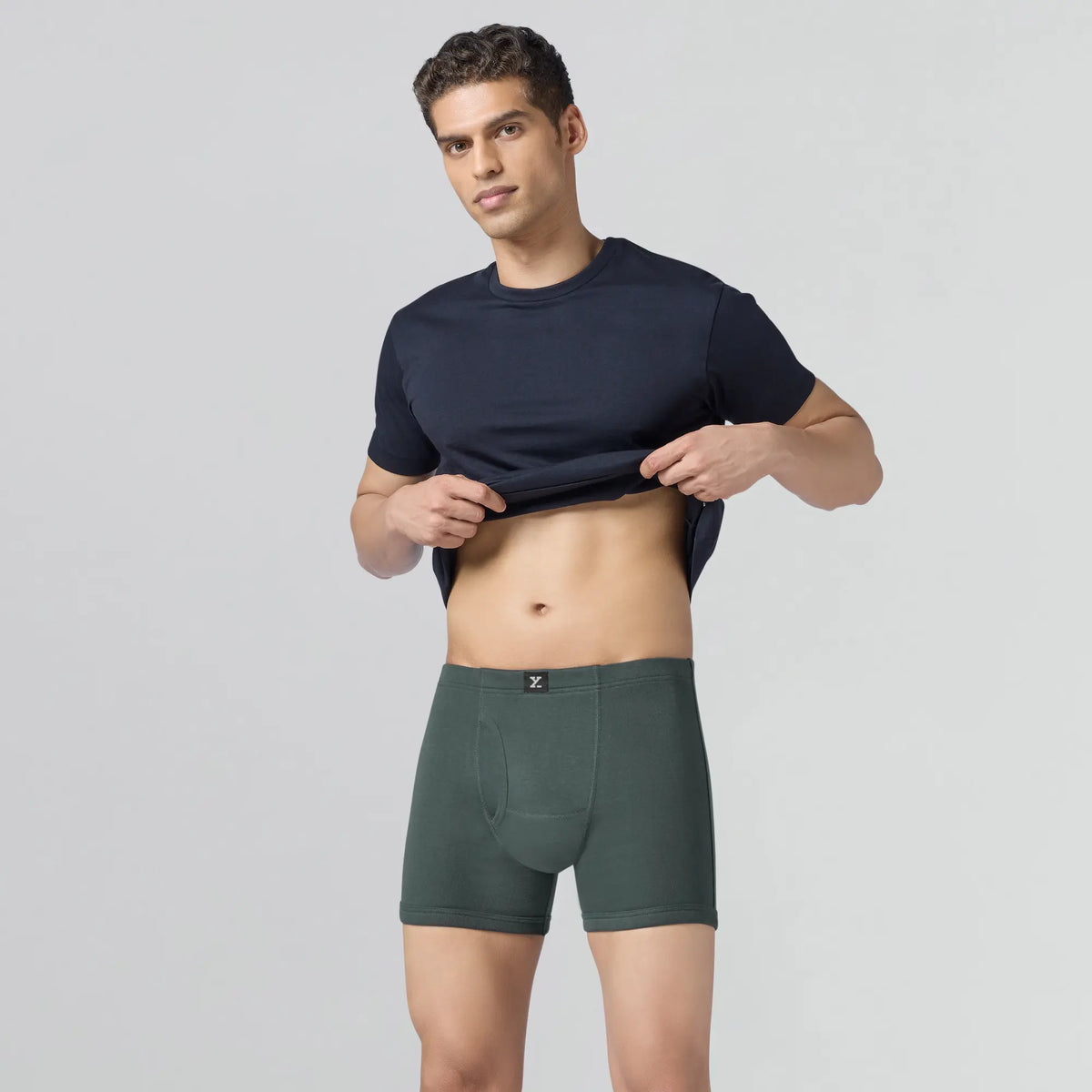 Nova Cotton Boxer Briefs (Inner Elastic) - Anchor Grey
