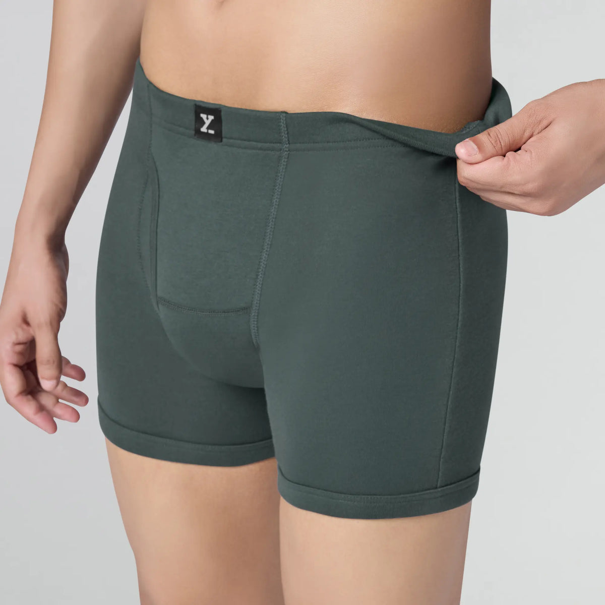 Nova Cotton Boxer Briefs (Inner Elastic) - Anchor Grey
