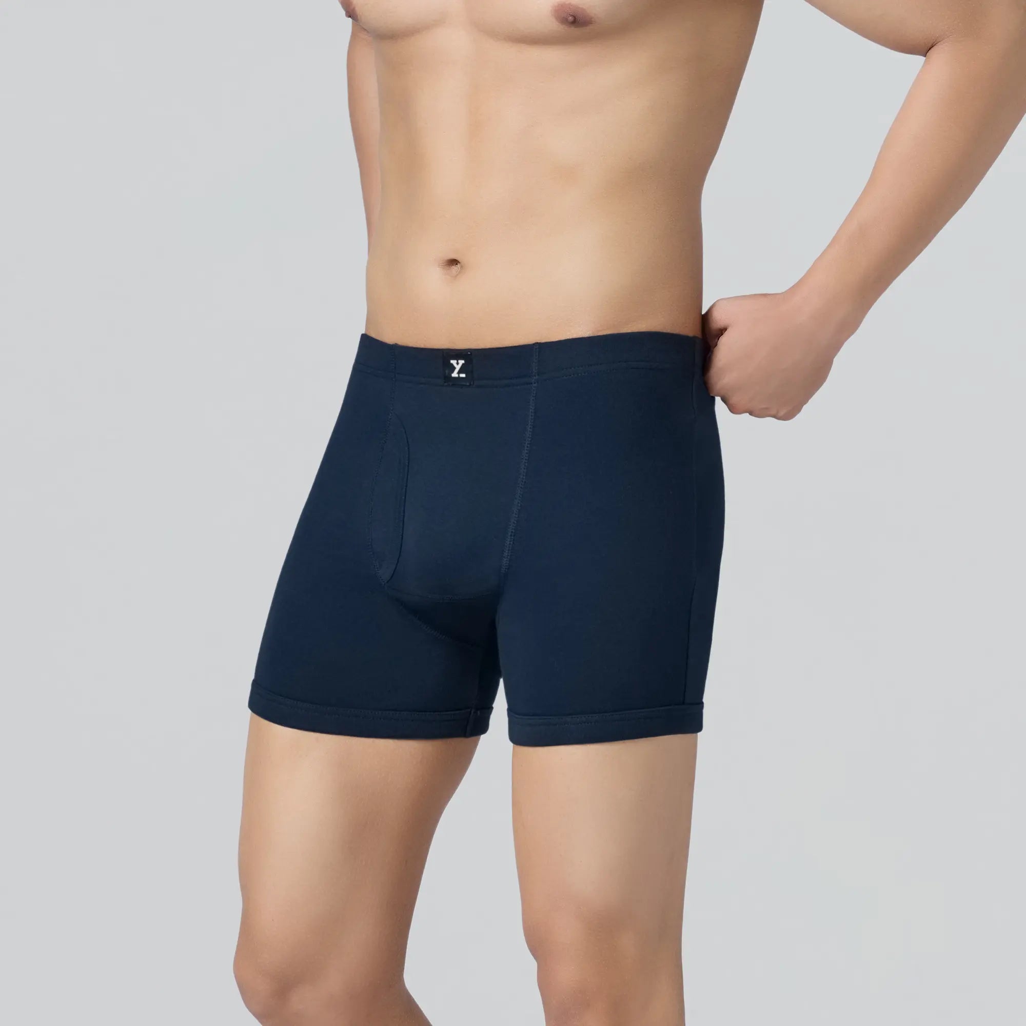 Nova Cotton Boxer Briefs (Inner Elastic) - Midnight Blue