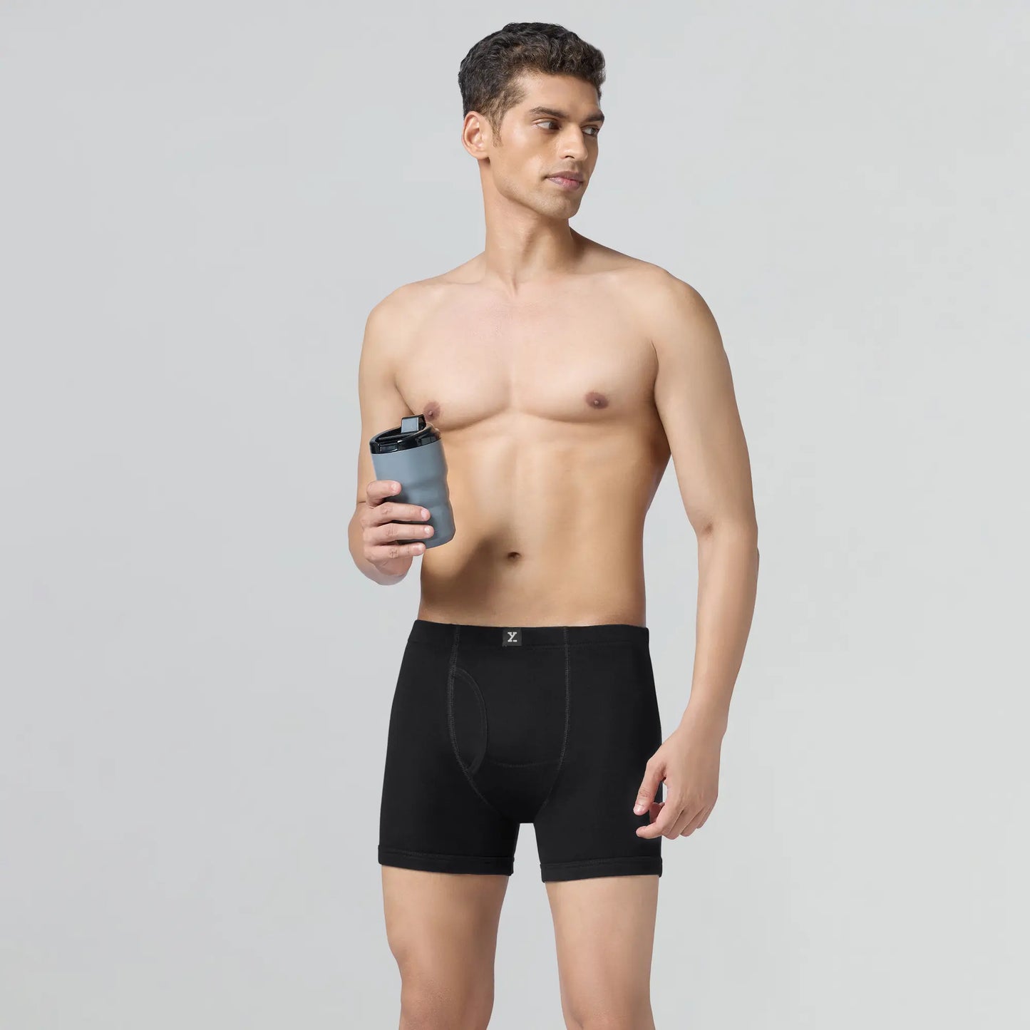 Nova Cotton Boxer Briefs (Inner Elastic) - Storm Grey