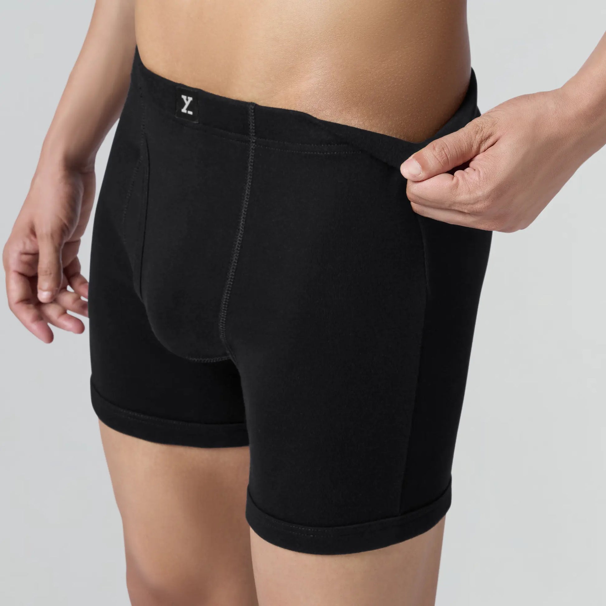 Nova Cotton Boxer Briefs (Inner Elastic) - Storm Grey