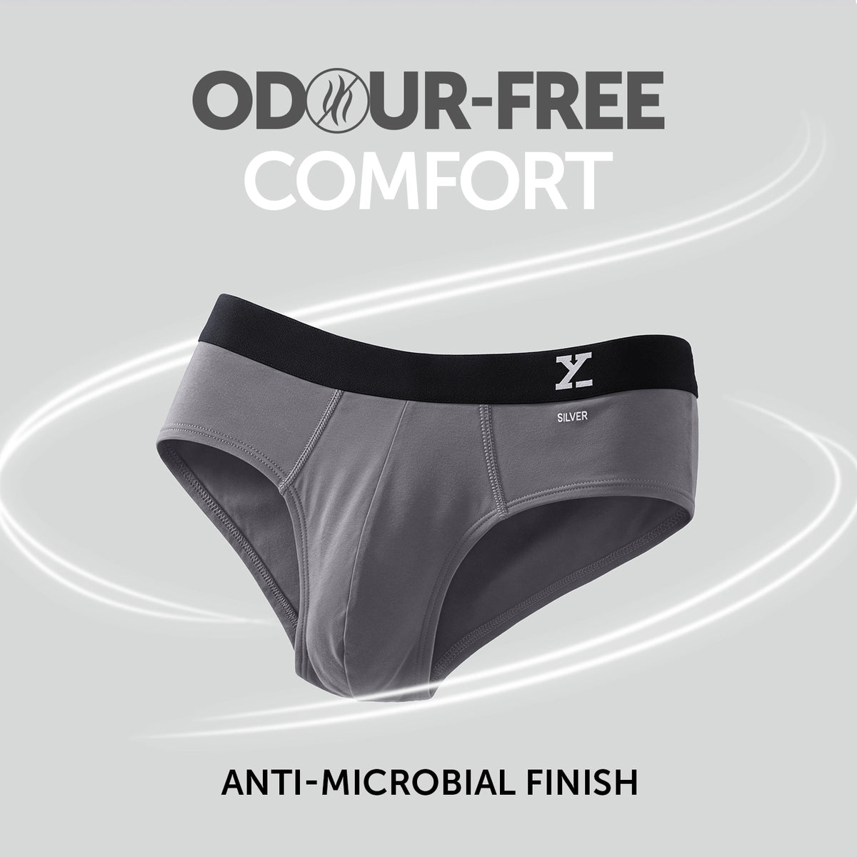Aero Silver Cotton Briefs Ash Grey