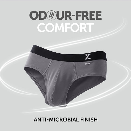 Aero Silver Cotton Briefs Ash Grey