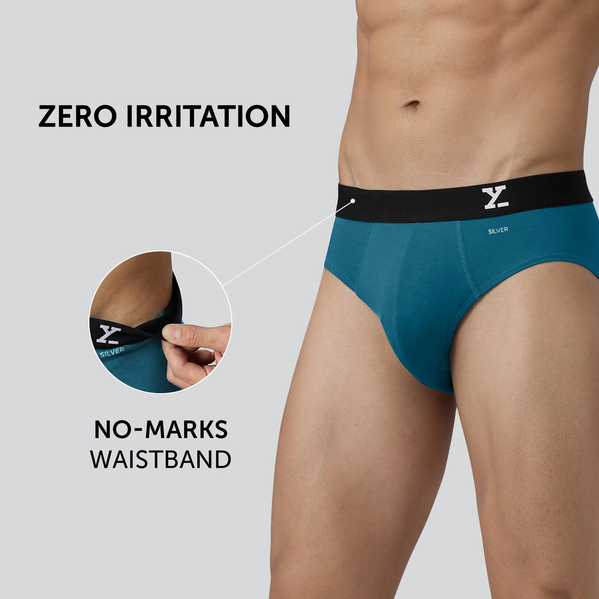Aero Silver Cotton Briefs Green Emerald