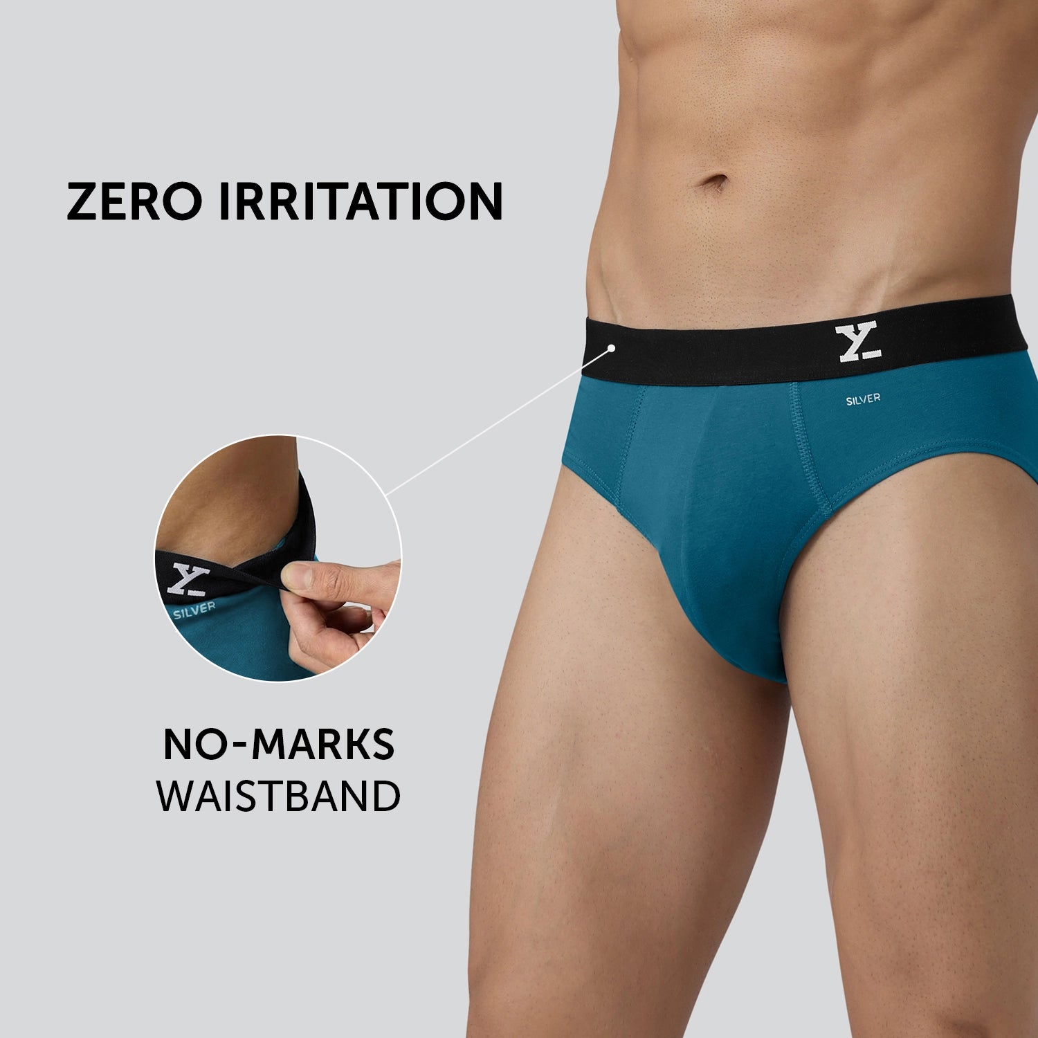 Aero Silver Cotton Briefs Green Emerald
