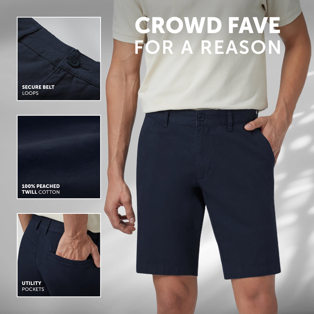 Element  Cotton Chinos Shorts For Men Midnight Blue