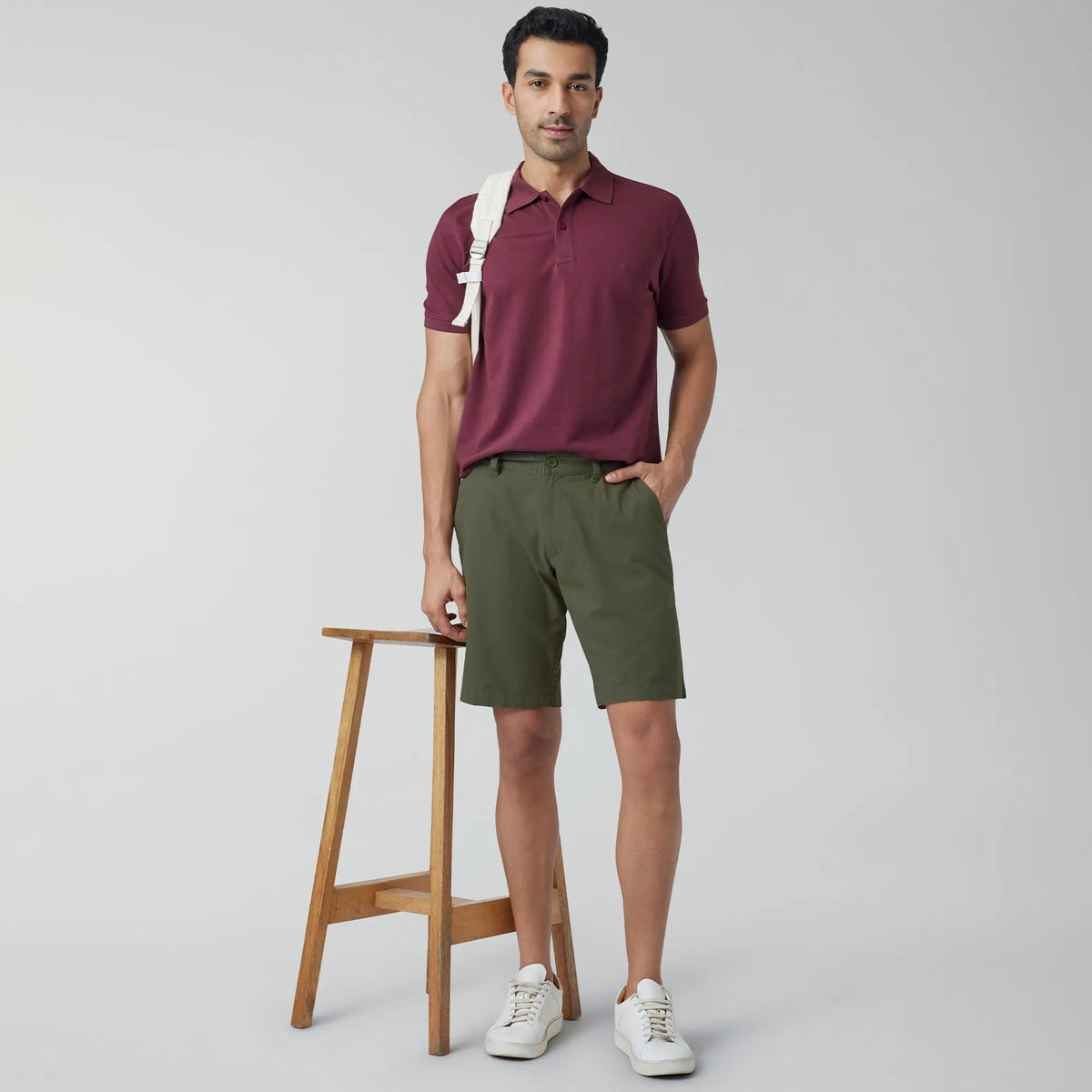 Element Cotton Chinos Shorts For Men Olive Green