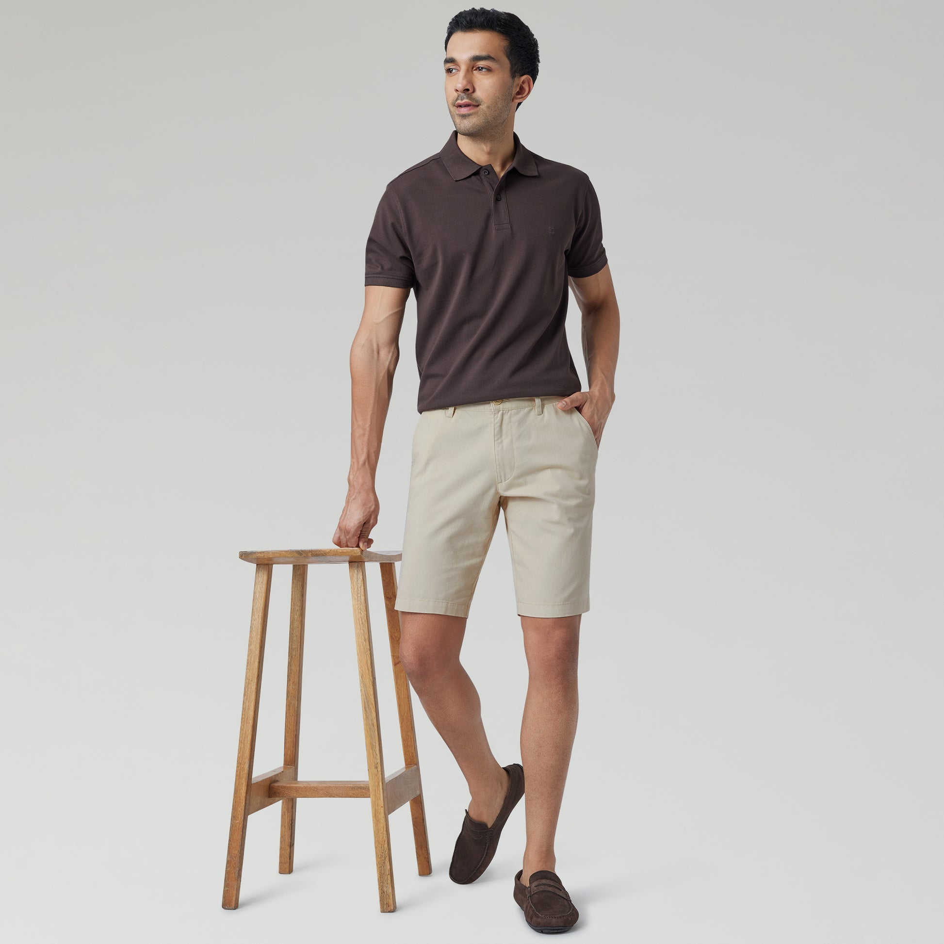 Element Cotton Chinos Shorts For Men Latte Brown