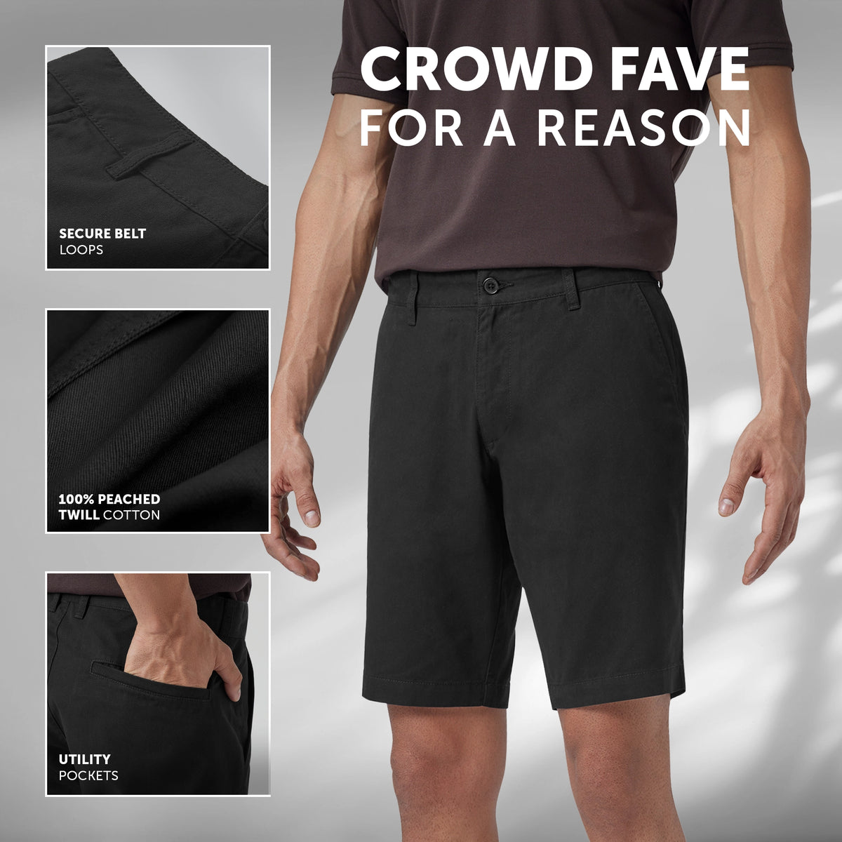 Element Cotton Chinos Shorts For Men Pitch Black