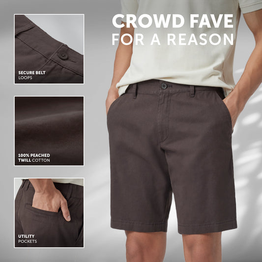 Element Cotton Chinos Shorts For Men Malt Brown