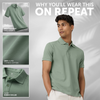 Combed Cotton Polo T-shirt - Sage Green