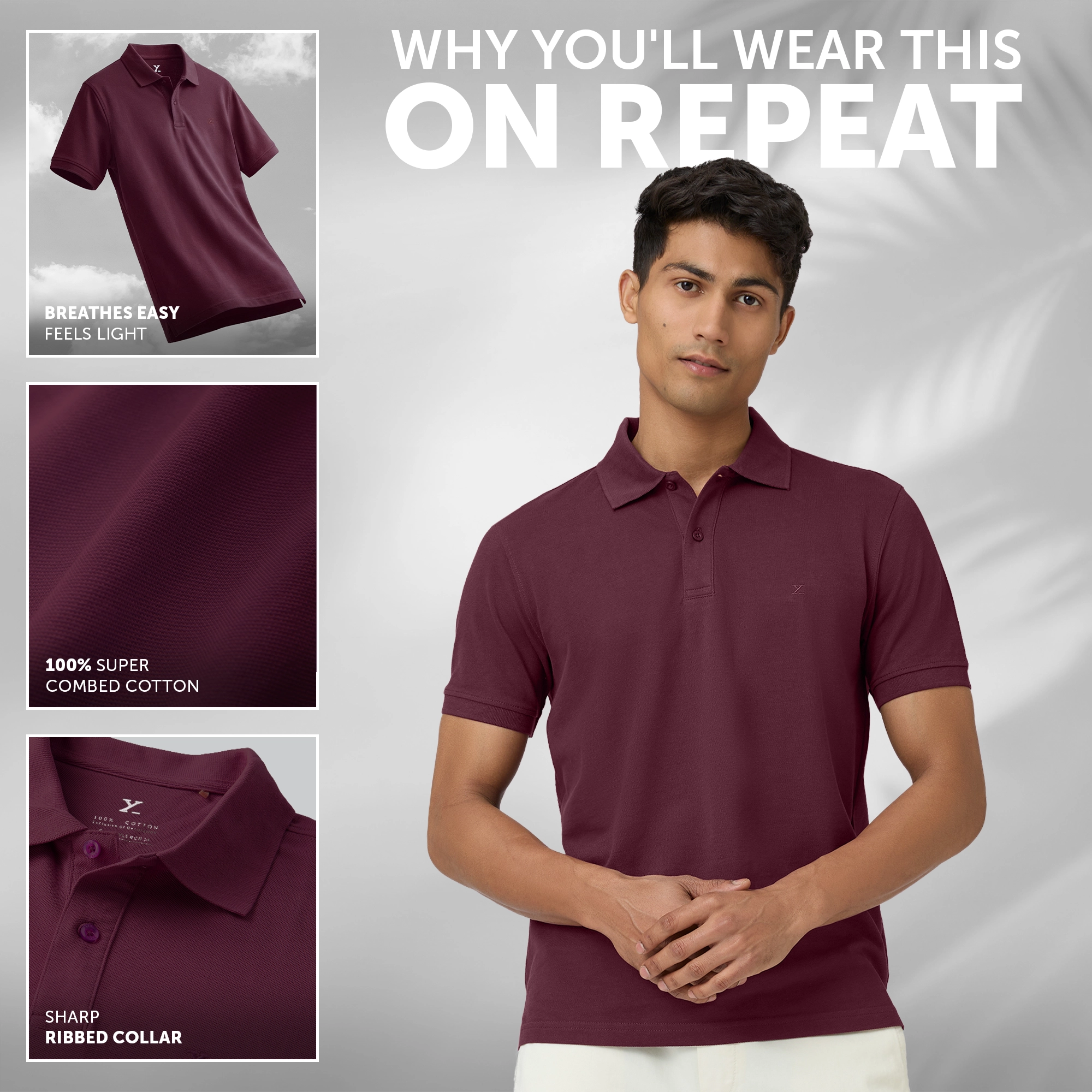 Nova Combed Cotton Polo T-shirts Merlot Maroon