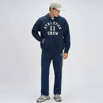 Oversized Zipper Hoodie and Trackpants Co-ord Set Blue Nights