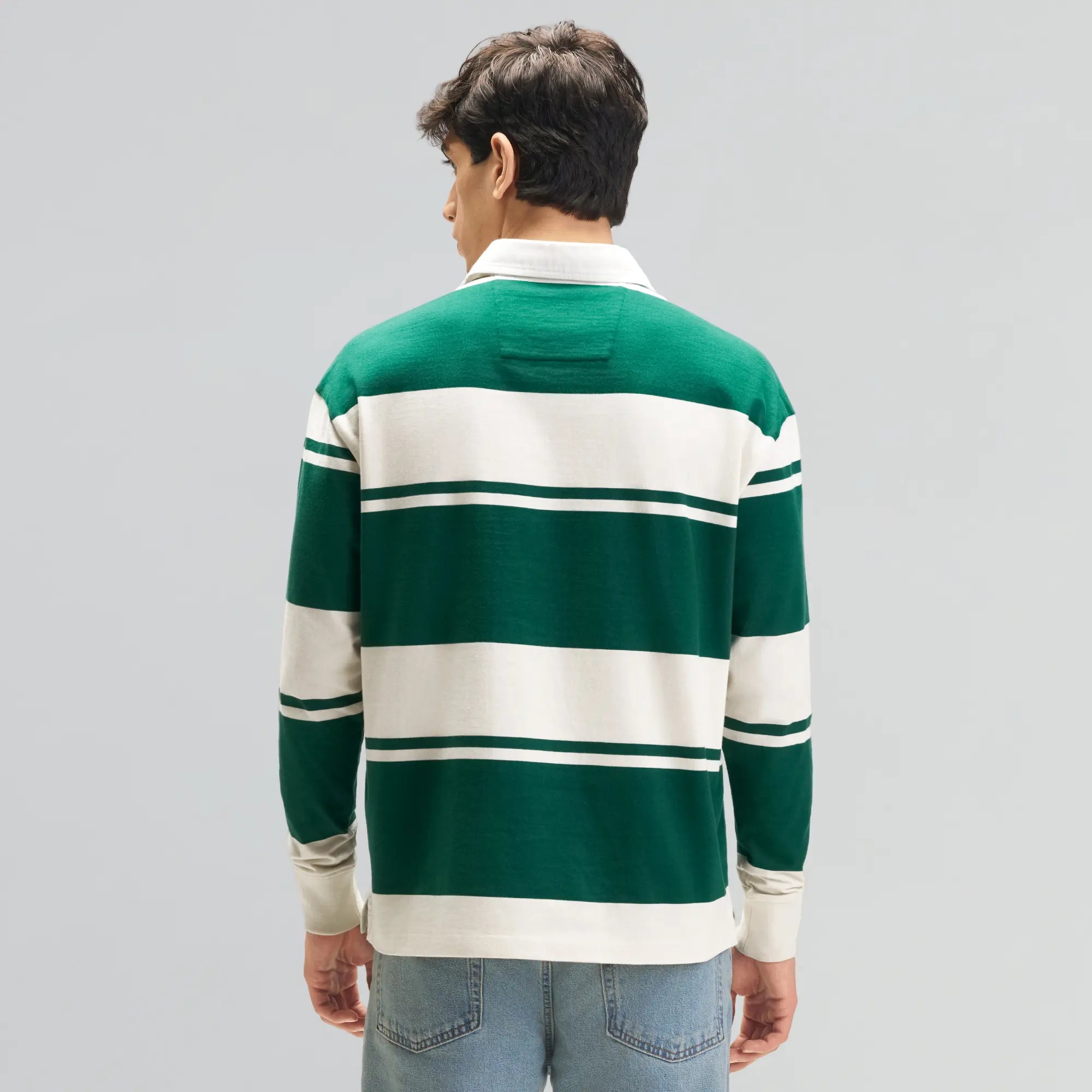 Rugby Polo T-shirt - Canvas White & Ivy Green