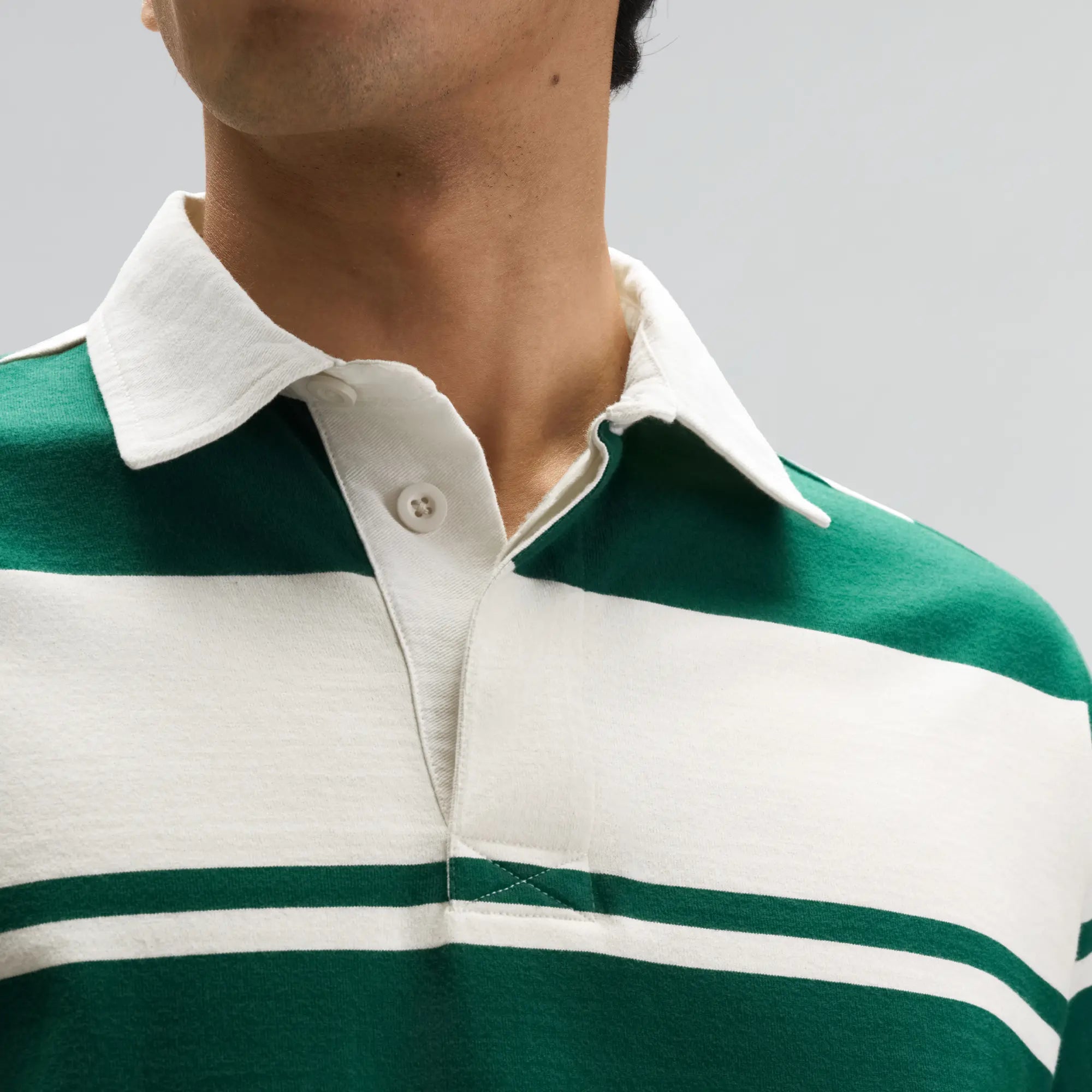 Rugby Polo T-shirt - Canvas White & Ivy Green